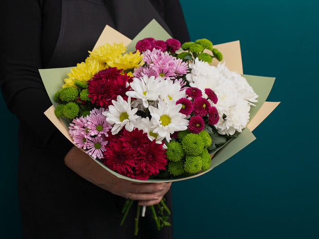 Ziedu pušķis ar krizantēmām  | 03 |
